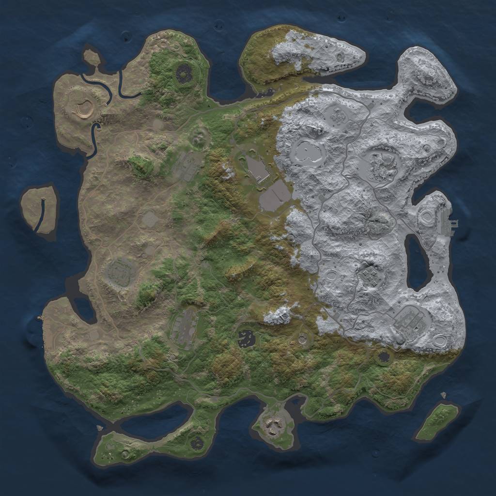 Rust Map: Procedural Map, Size: 4000, Seed: 69896, 19 Monuments