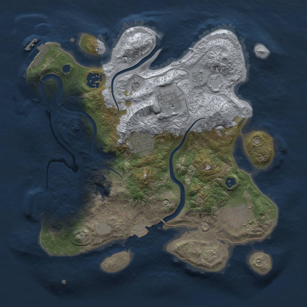 Rust Map: Procedural Map, Size: 3000, Seed: 145720070, 11 Monuments