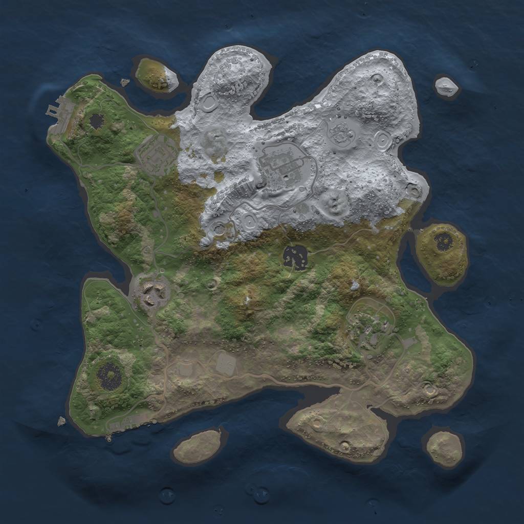 Rust Map: Procedural Map, Size: 3000, Seed: 145720070, 14 Monuments