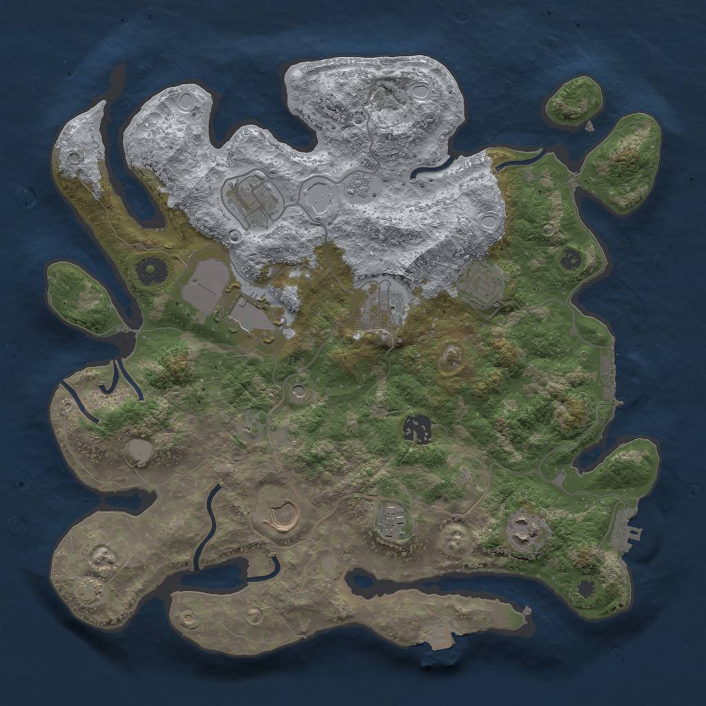 Rust Map: Procedural Map, Size: 3500, Seed: 817150198, 16 Monuments