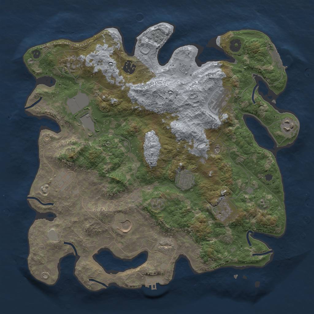 Rust Map: Procedural Map, Size: 3750, Seed: 4747, 19 Monuments