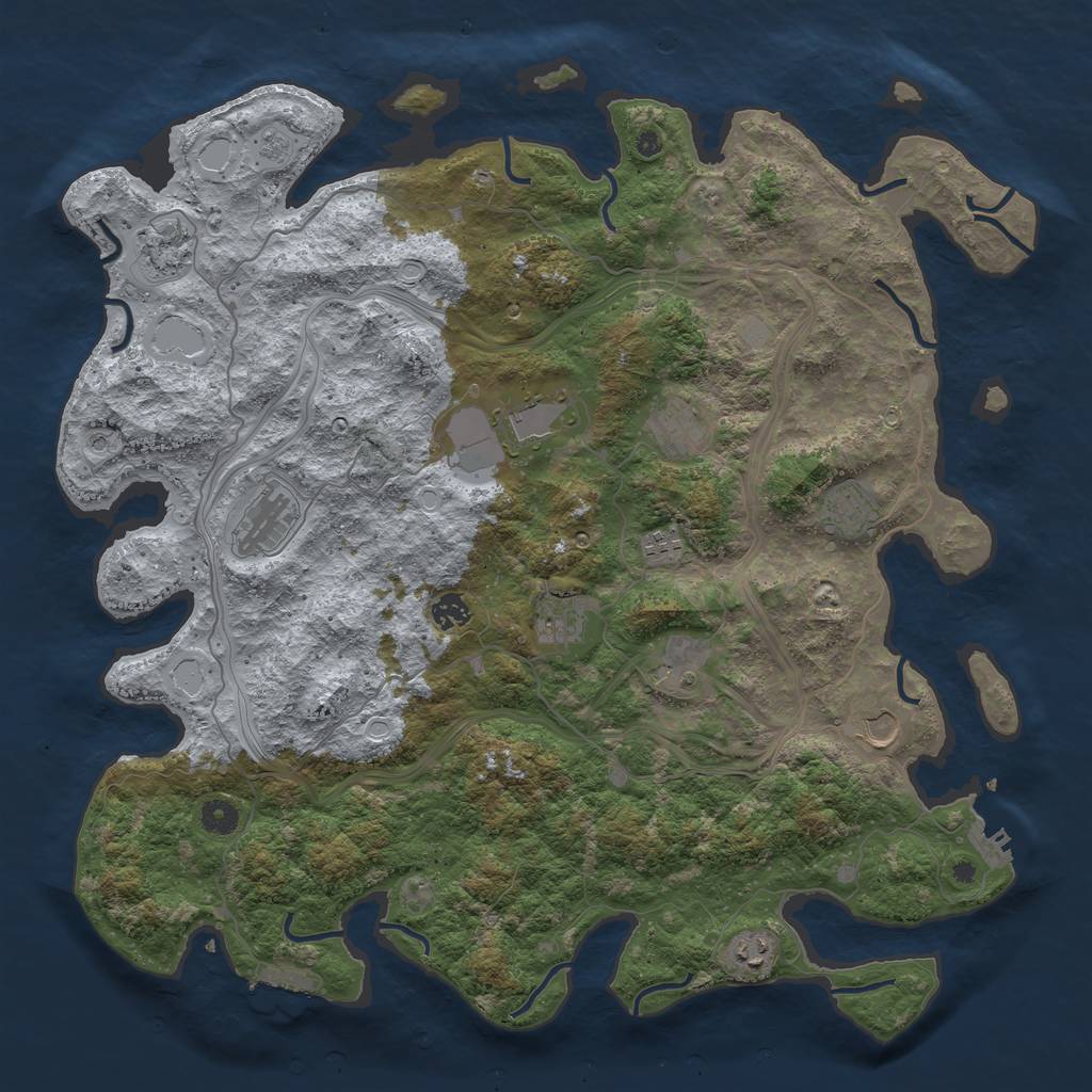 Rust Map: Procedural Map, Size: 4500, Seed: 2156488, 20 Monuments