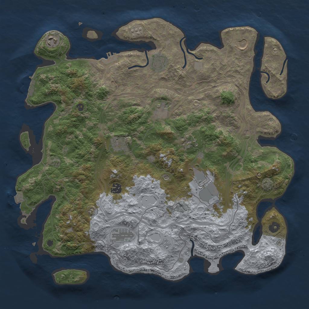 Rust Map: Procedural Map, Size: 4250, Seed: 12948, 18 Monuments