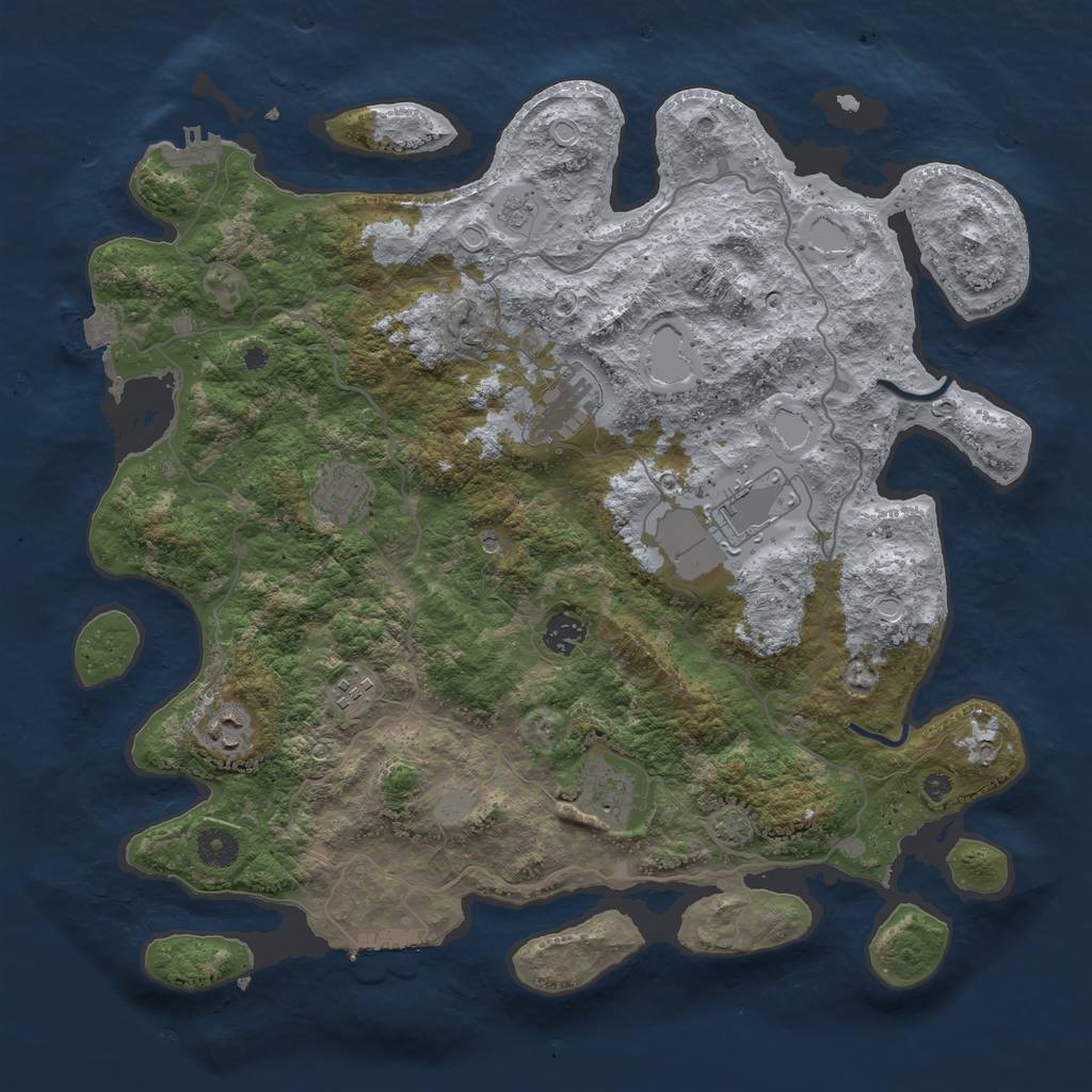 Rust Map: Procedural Map, Size: 4000, Seed: 72946, 15 Monuments