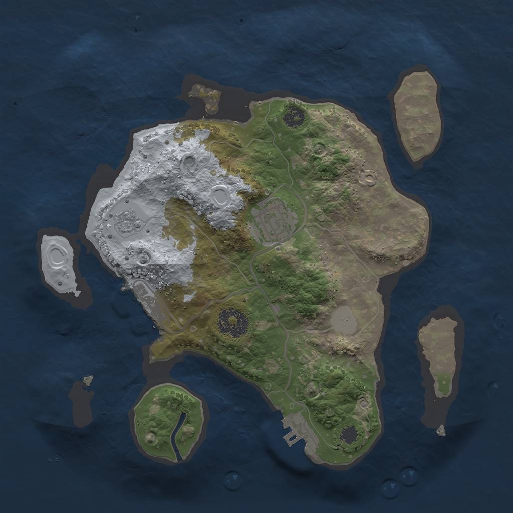 Rust Map: Procedural Map, Size: 2500, Seed: 72, 9 Monuments