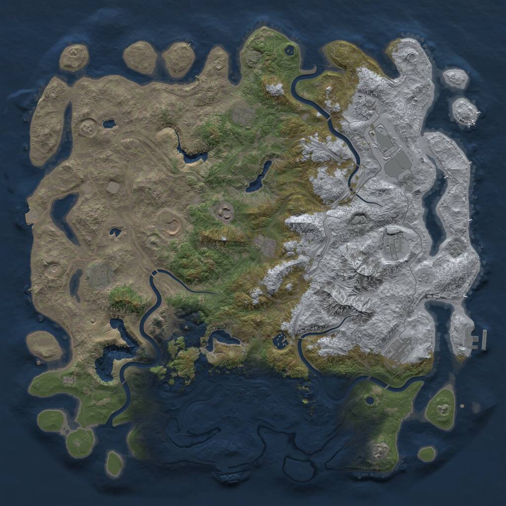 Rust Map: Procedural Map, Size: 5000, Seed: 15556831, 17 Monuments