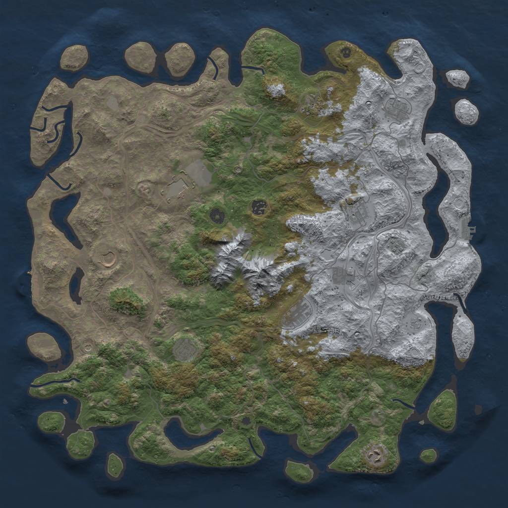 Rust Map: Procedural Map, Size: 5000, Seed: 15556831, 20 Monuments