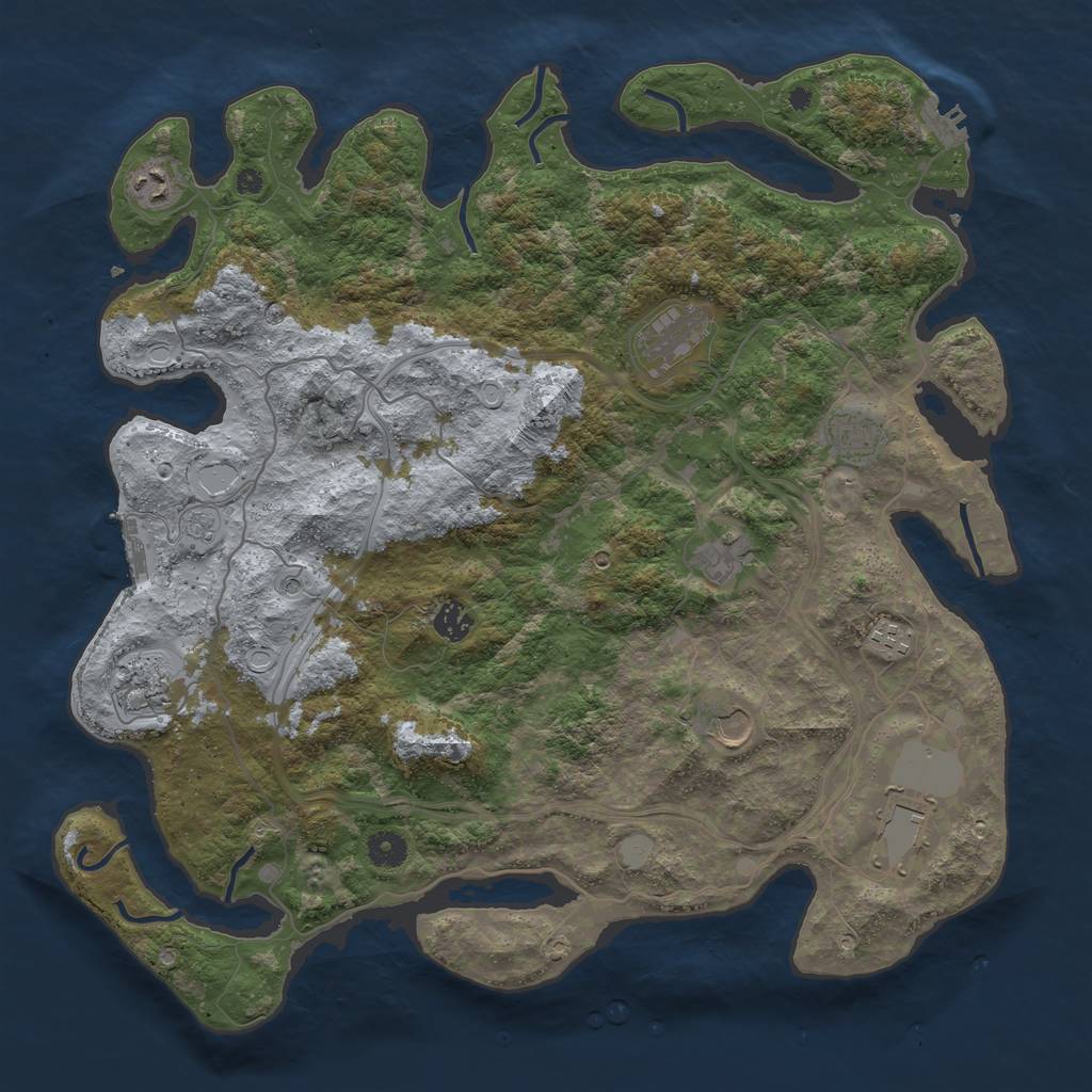 Rust Map: Procedural Map, Size: 4250, Seed: 783266095, 18 Monuments