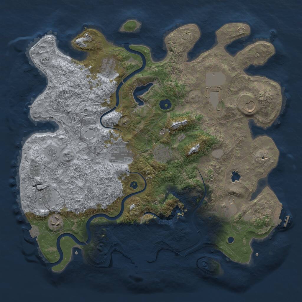 Rust Map: Procedural Map, Size: 4000, Seed: 1923627276, 15 Monuments