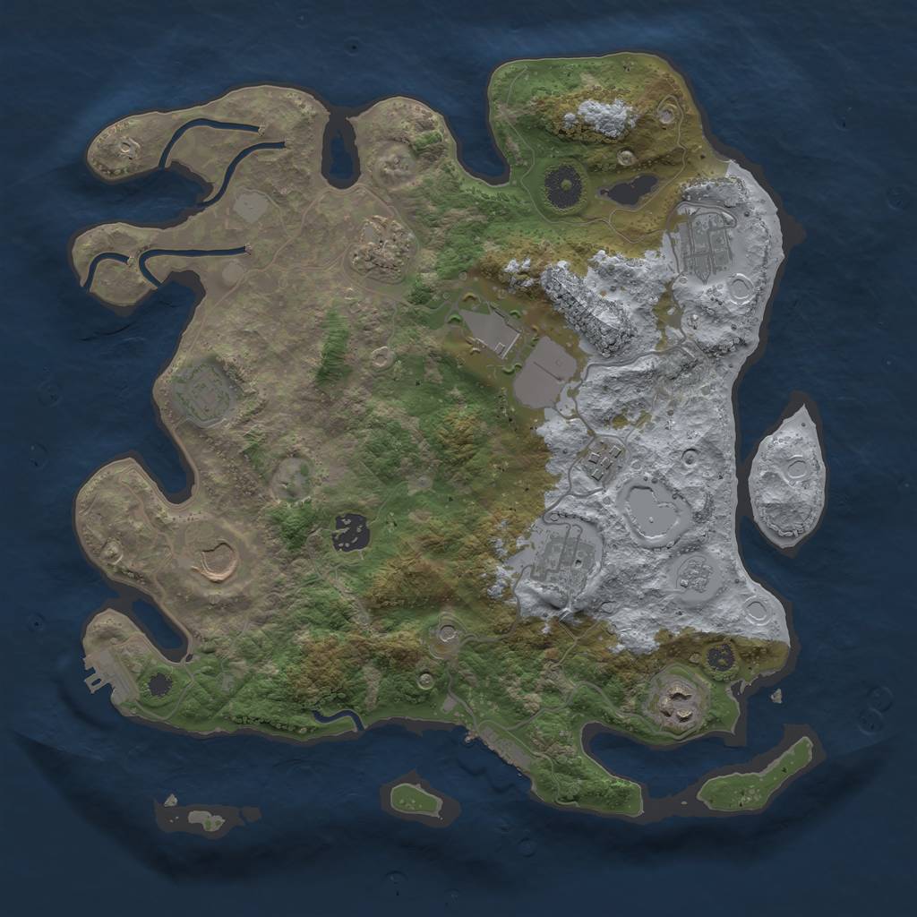 Rust Map: Procedural Map, Size: 3500, Seed: 6331520, 16 Monuments