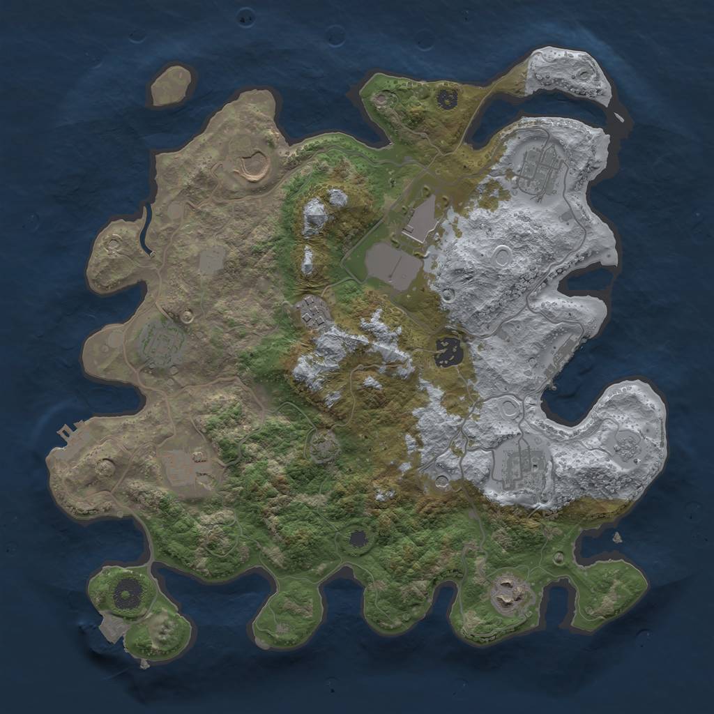 Rust Map: Procedural Map, Size: 3500, Seed: 89571964, 17 Monuments