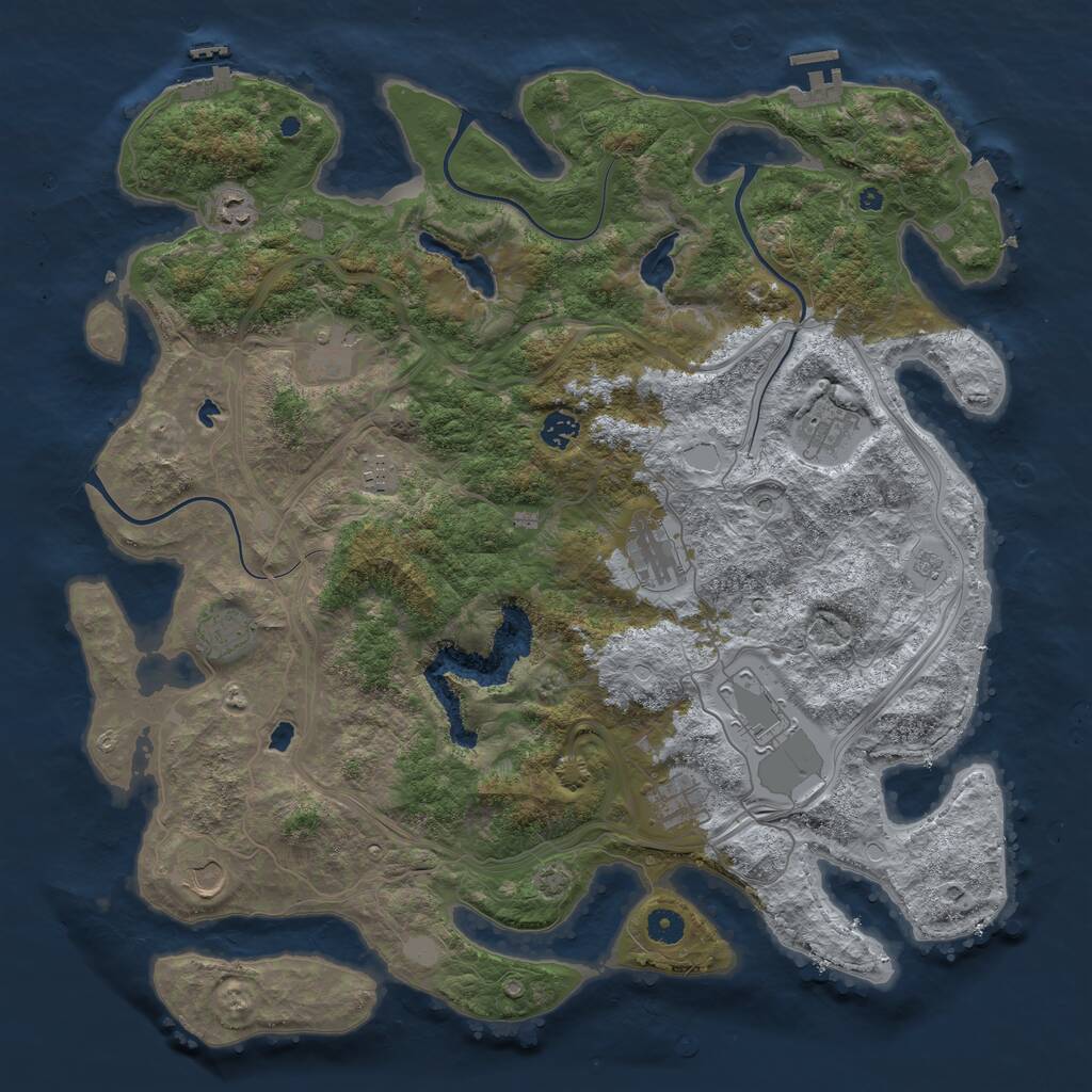 Rust Map: Procedural Map, Size: 4500, Seed: 313335, 16 Monuments