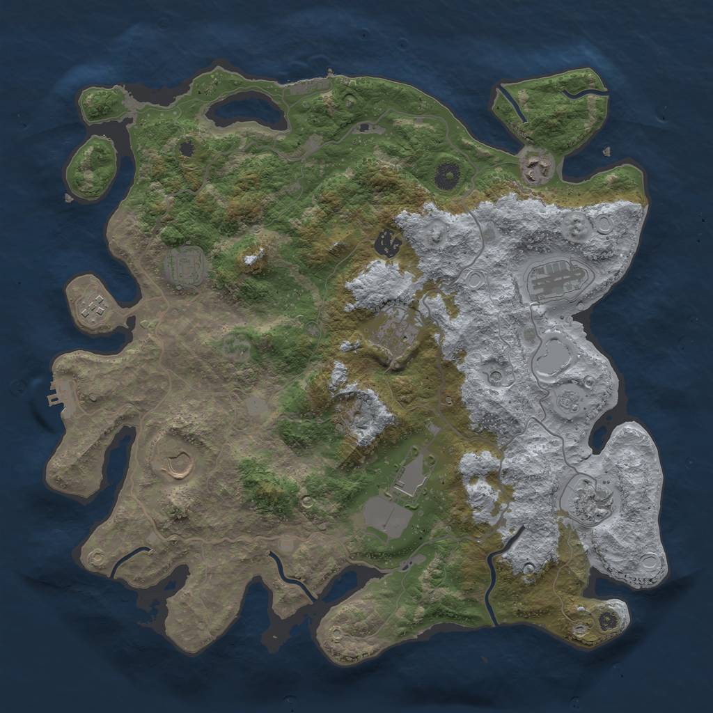 Rust Map: Procedural Map, Size: 4000, Seed: 15816778, 18 Monuments