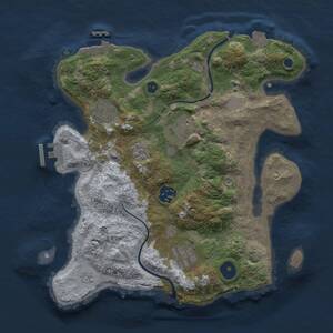Thumbnail Rust Map: Procedural Map, Size: 3000, Seed: 2109006246, 11 Monuments