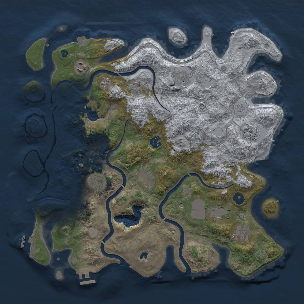 Rust Map: Procedural Map, Size: 4000, Seed: 23757, 15 Monuments