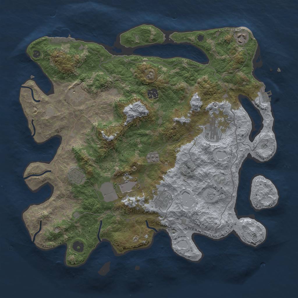 Rust Map: Procedural Map, Size: 4000, Seed: 103419504, 17 Monuments