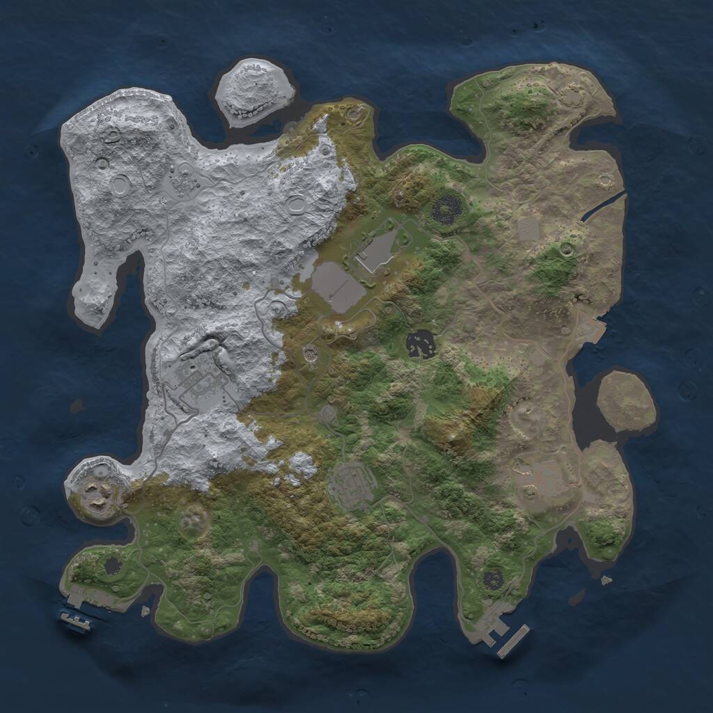 Rust Map: Procedural Map, Size: 3500, Seed: 62443882, 12 Monuments