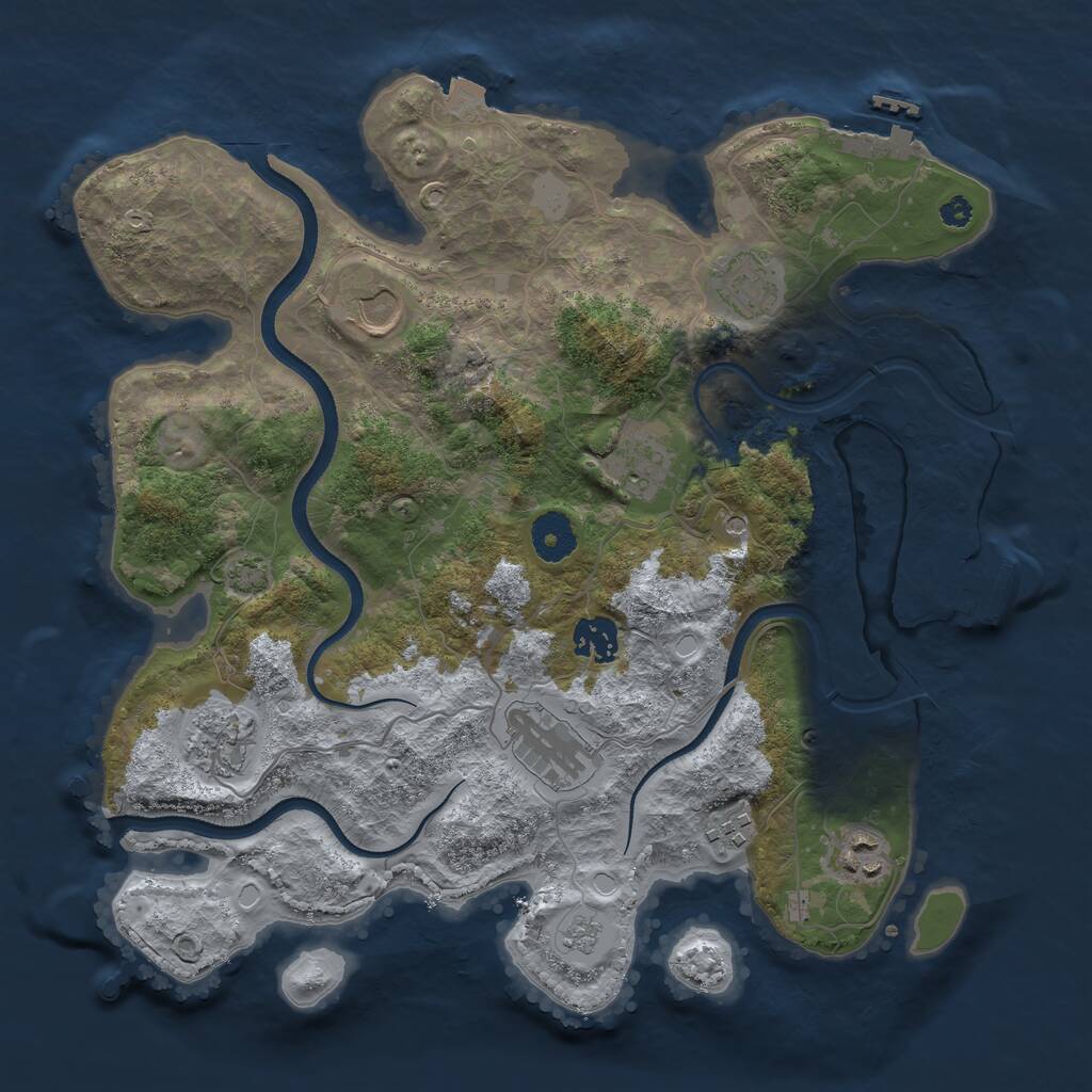 Rust Map: Procedural Map, Size: 3500, Seed: 2118689, 14 Monuments