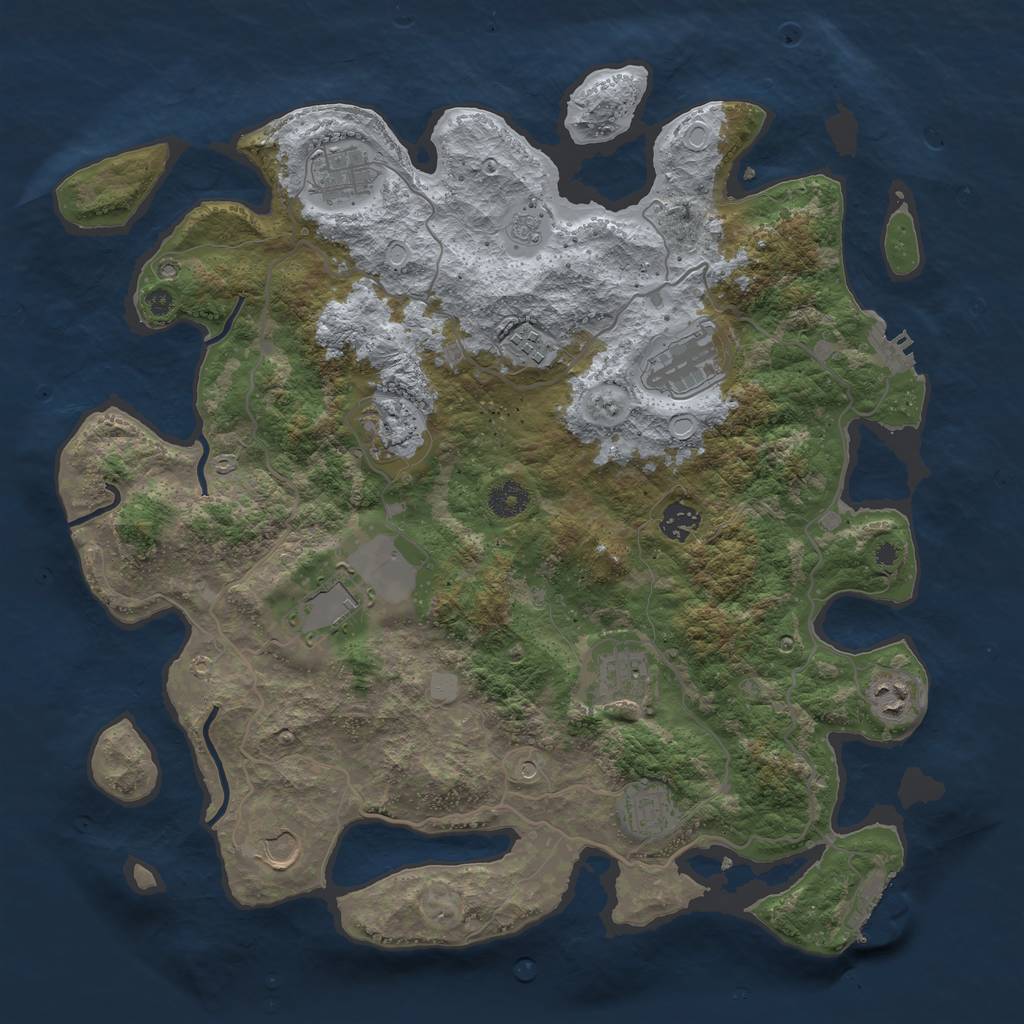 Rust Map: Procedural Map, Size: 4000, Seed: 12528, 19 Monuments