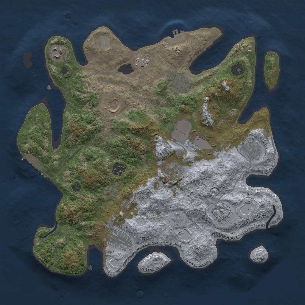 Rust Map: Procedural Map, Size: 3500, Seed: 73426159, 19 Monuments