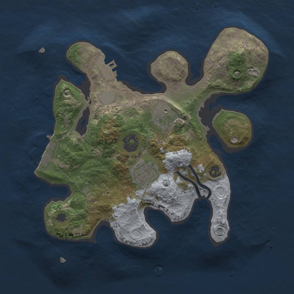 Rust Map: Procedural Map, Size: 2500, Seed: 1337231, 7 Monuments