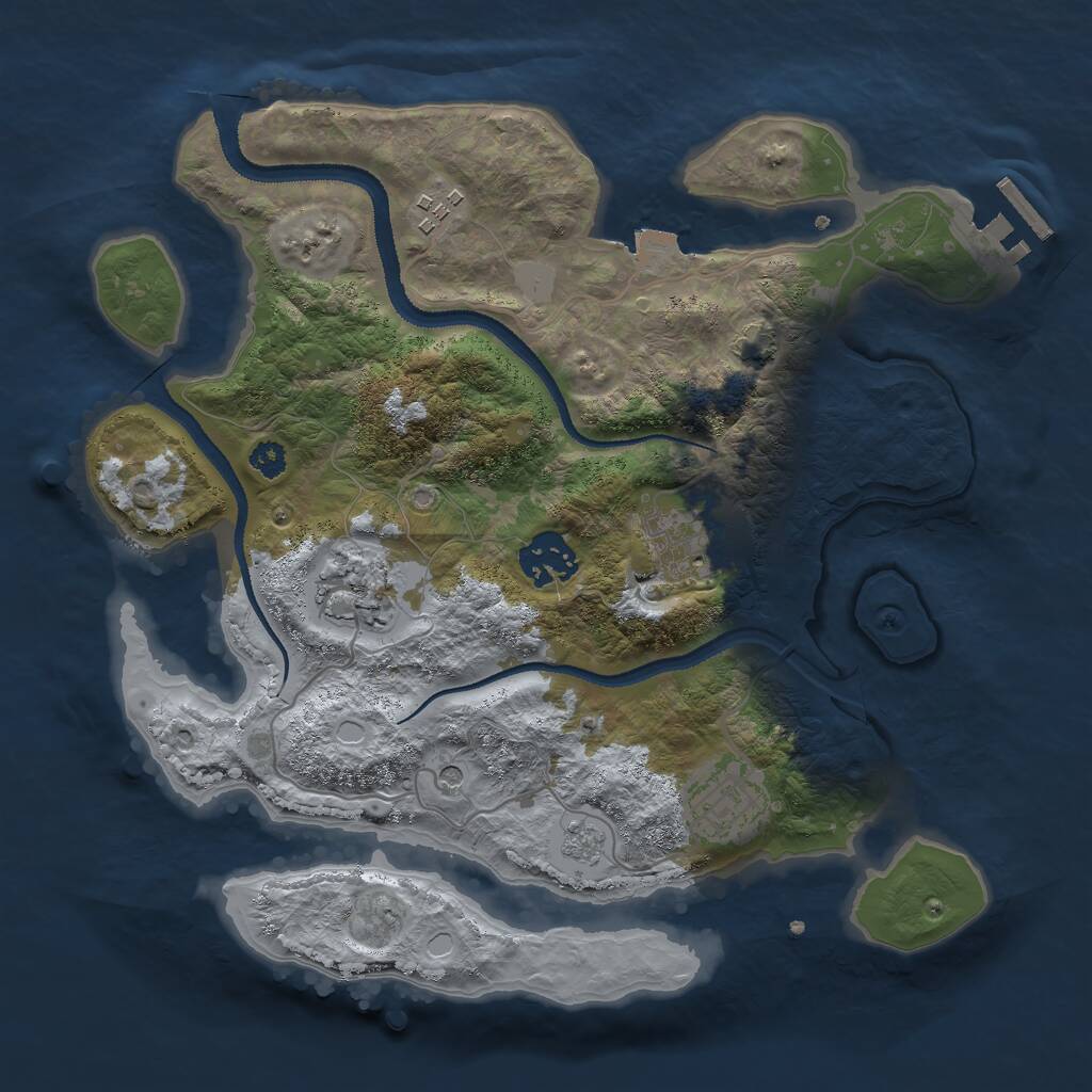 Rust Map: Procedural Map, Size: 3000, Seed: 1522237024, 10 Monuments