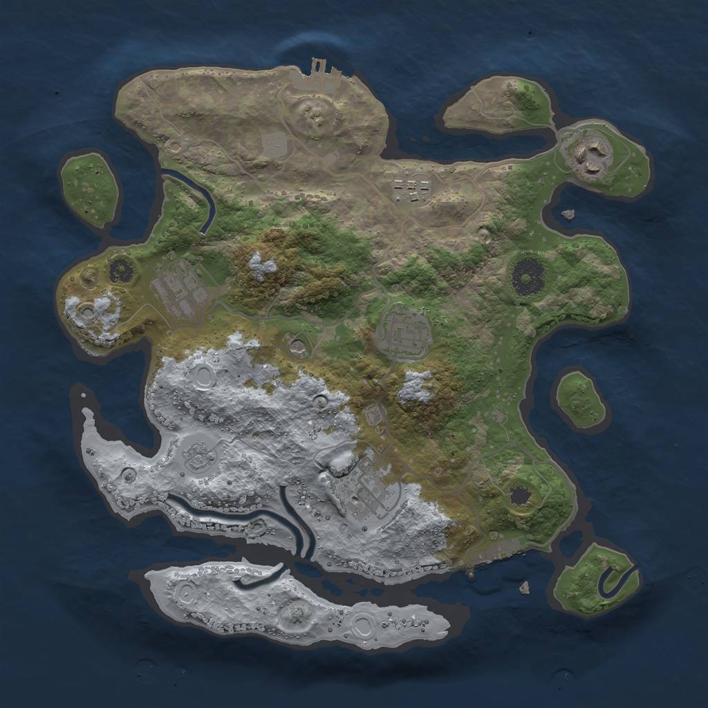 Rust Map: Procedural Map, Size: 3000, Seed: 1522237024, 14 Monuments