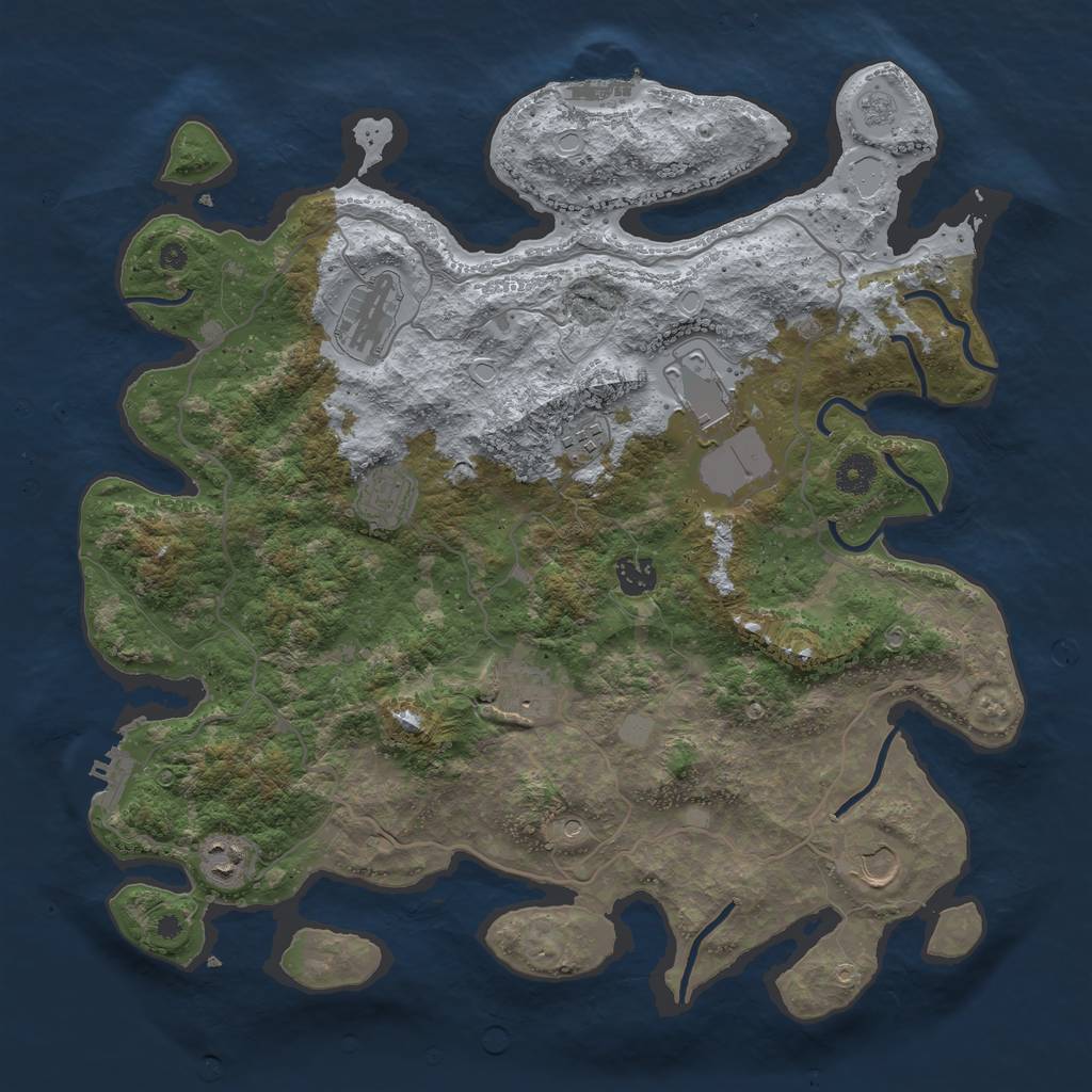 Rust Map: Procedural Map, Size: 4000, Seed: 85803188, 17 Monuments