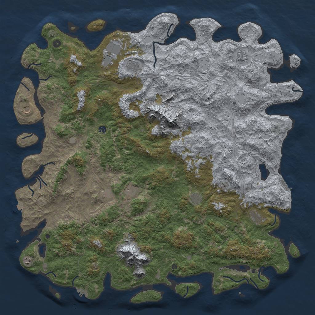 Rust Map: Procedural Map, Size: 6000, Seed: 59929, 19 Monuments