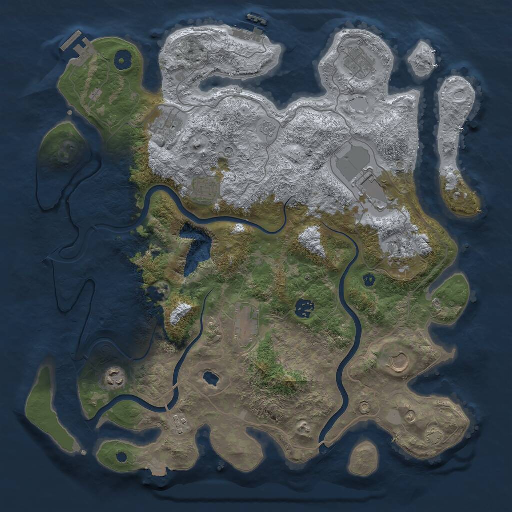 Rust Map: Procedural Map, Size: 4000, Seed: 4578887, 16 Monuments