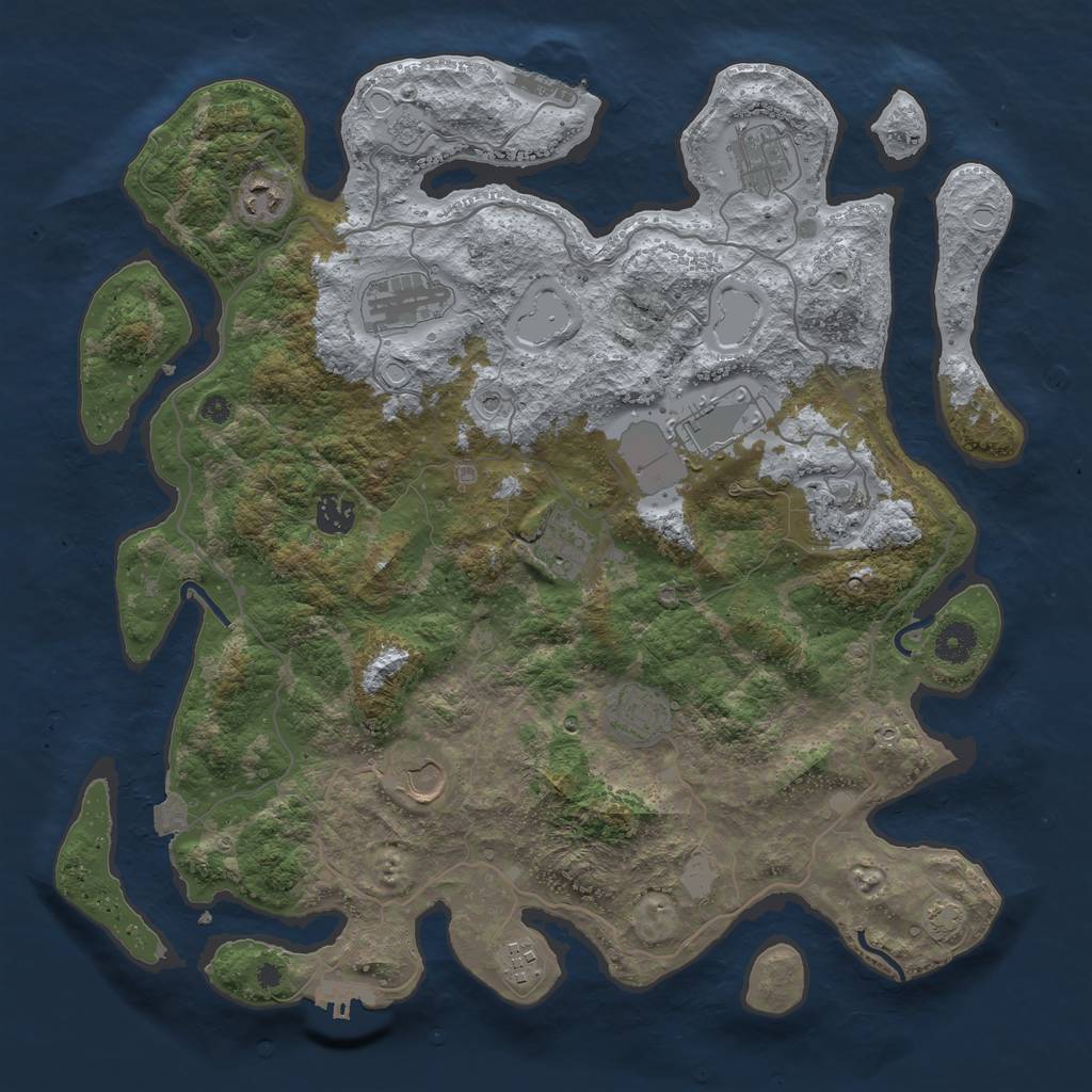 Rust Map: Procedural Map, Size: 4000, Seed: 4578887, 18 Monuments