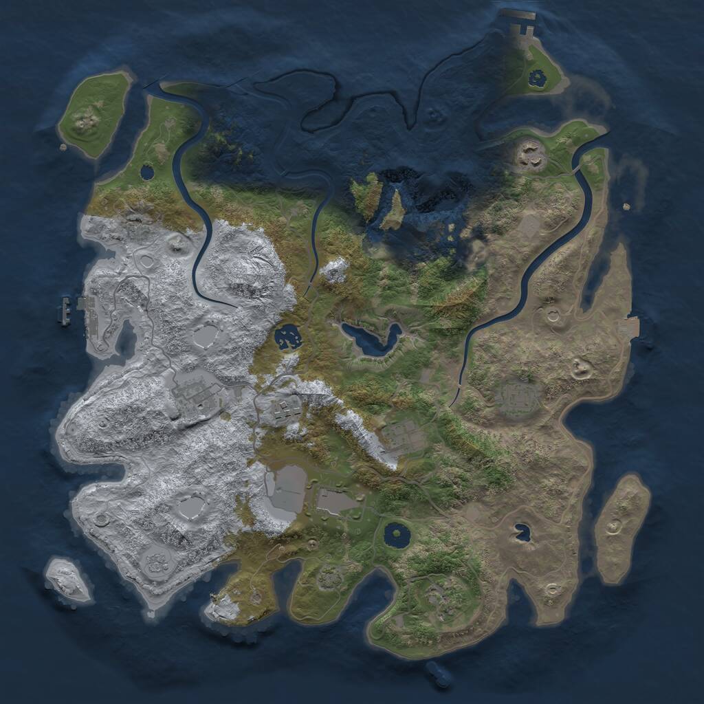 Rust Map: Procedural Map, Size: 4000, Seed: 108134979, 14 Monuments