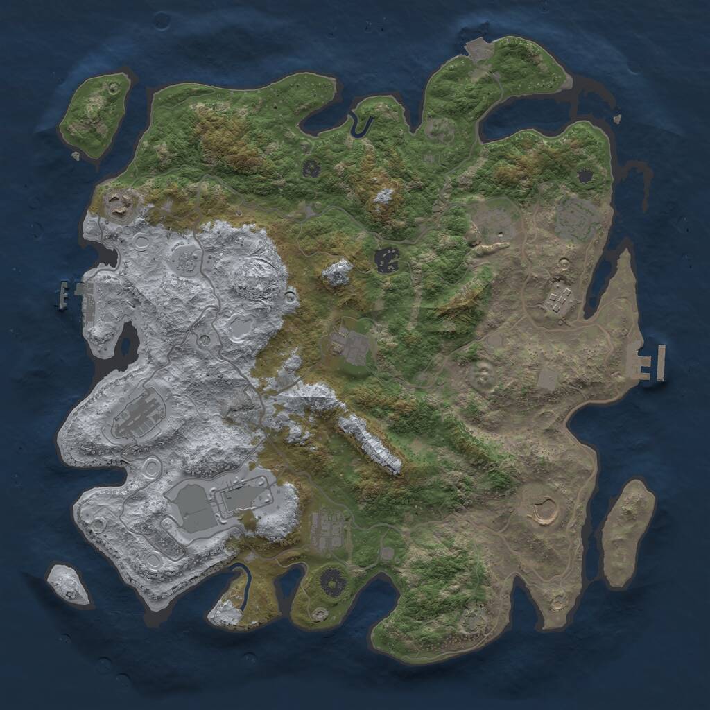 Rust Map: Procedural Map, Size: 4000, Seed: 108134979, 16 Monuments