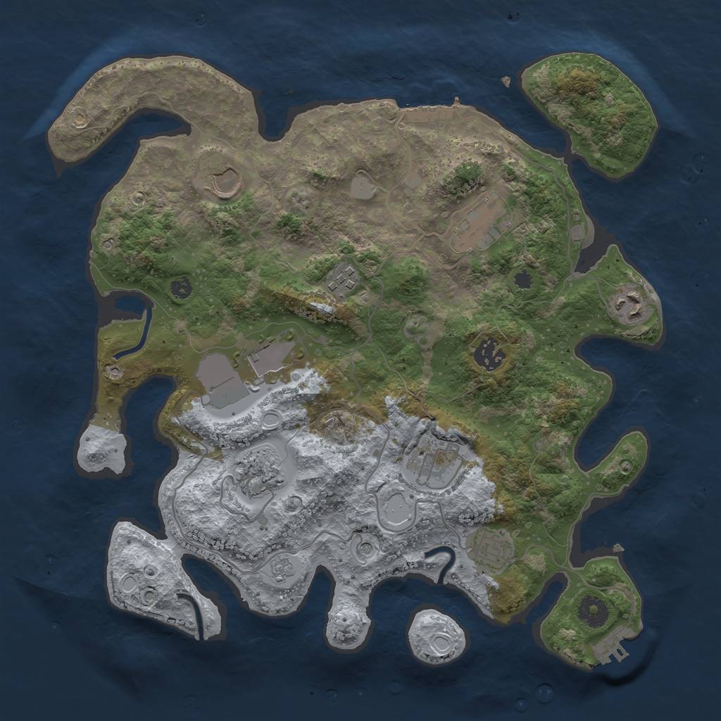 Rust Map: Procedural Map, Size: 3500, Seed: 17348212, 18 Monuments