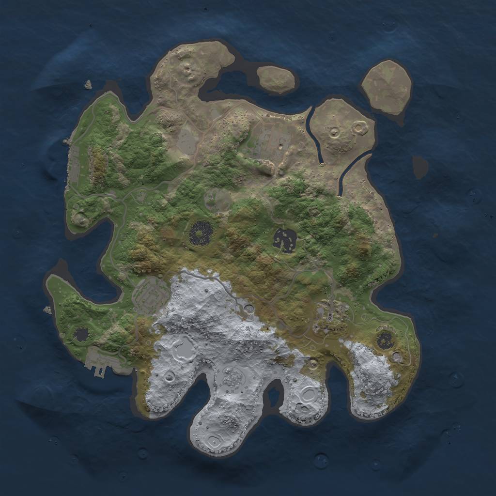 Rust Map: Procedural Map, Size: 3000, Seed: 2107483335, 13 Monuments