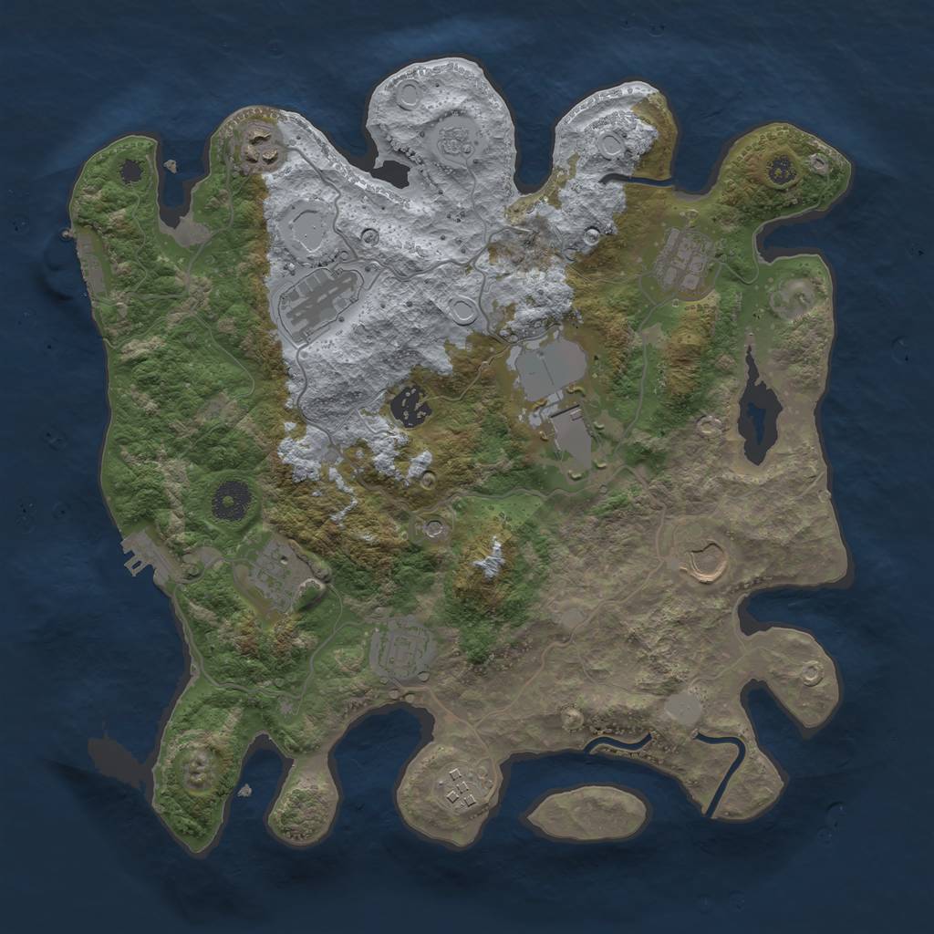 Rust Map: Procedural Map, Size: 3500, Seed: 11982675, 18 Monuments