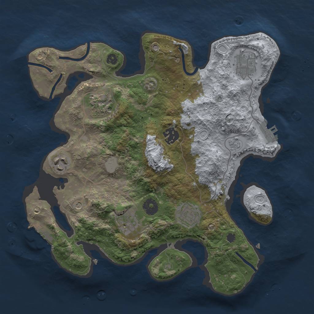 Rust Map: Procedural Map, Size: 3000, Seed: 640136685, 15 Monuments