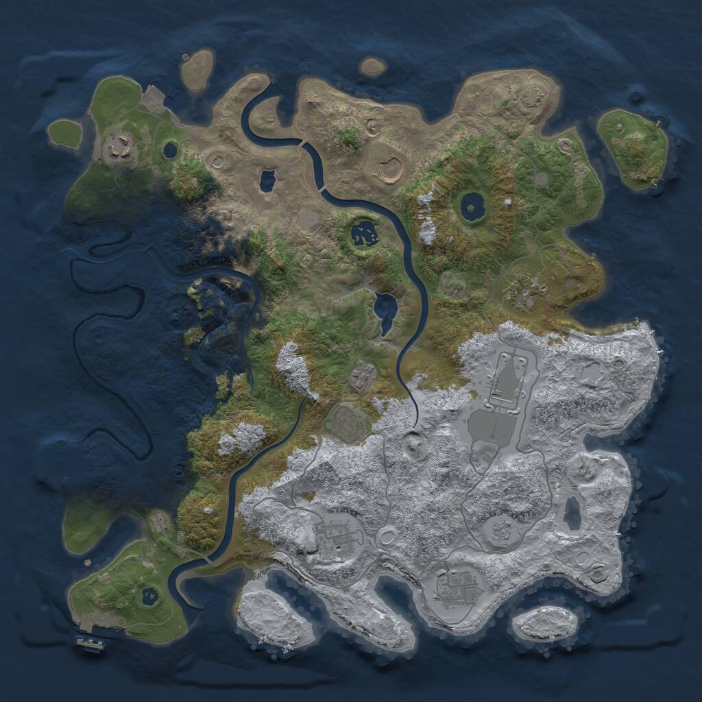 Rust Map: Procedural Map, Size: 4000, Seed: 1090748330, 15 Monuments