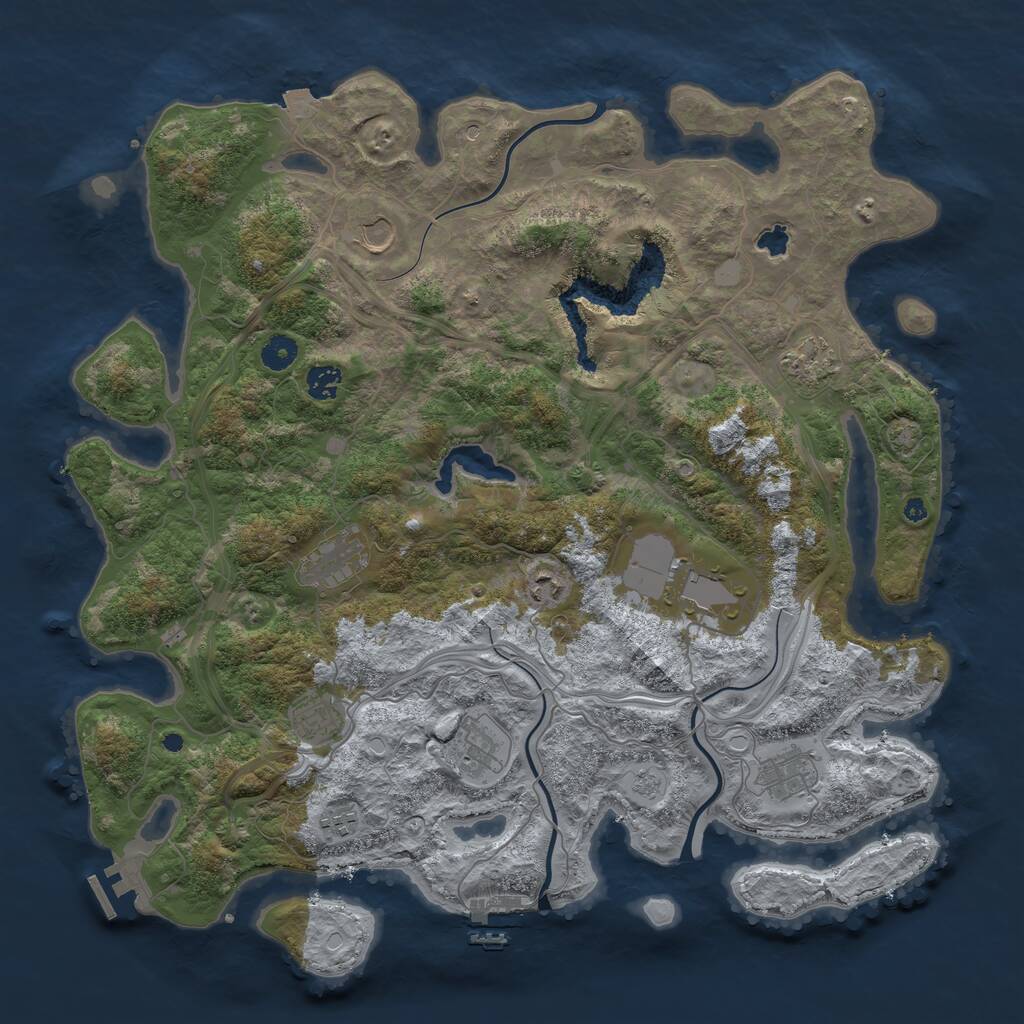 Rust Map: Procedural Map, Size: 4350, Seed: 229688528, 16 Monuments