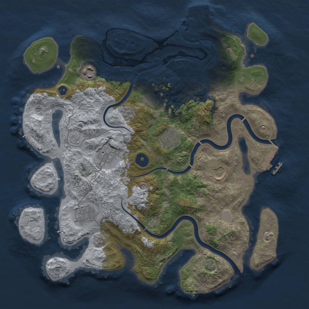 Rust Map: Procedural Map, Size: 3500, Seed: 56288568, 13 Monuments