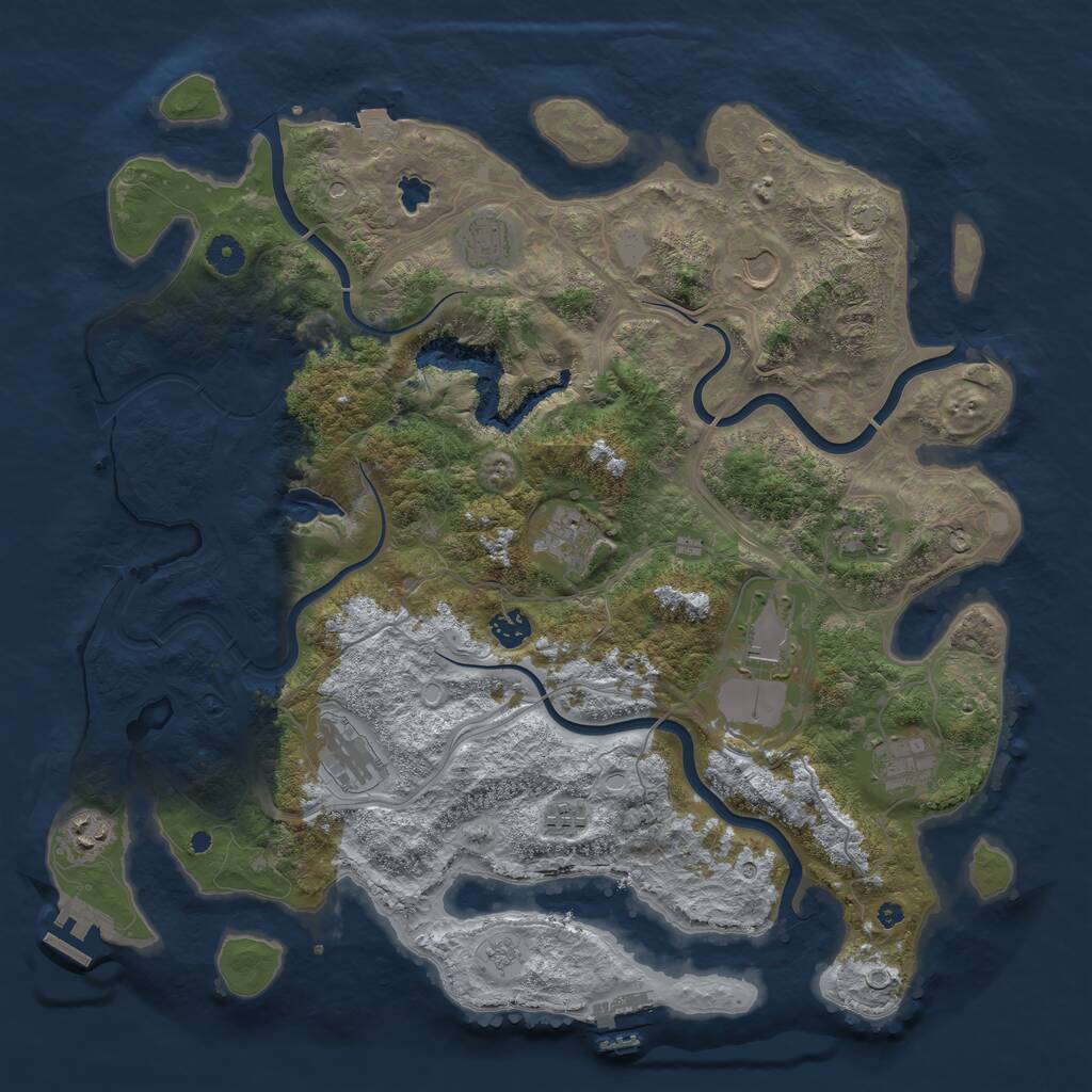 Rust Map: Procedural Map, Size: 4250, Seed: 191218650, 16 Monuments