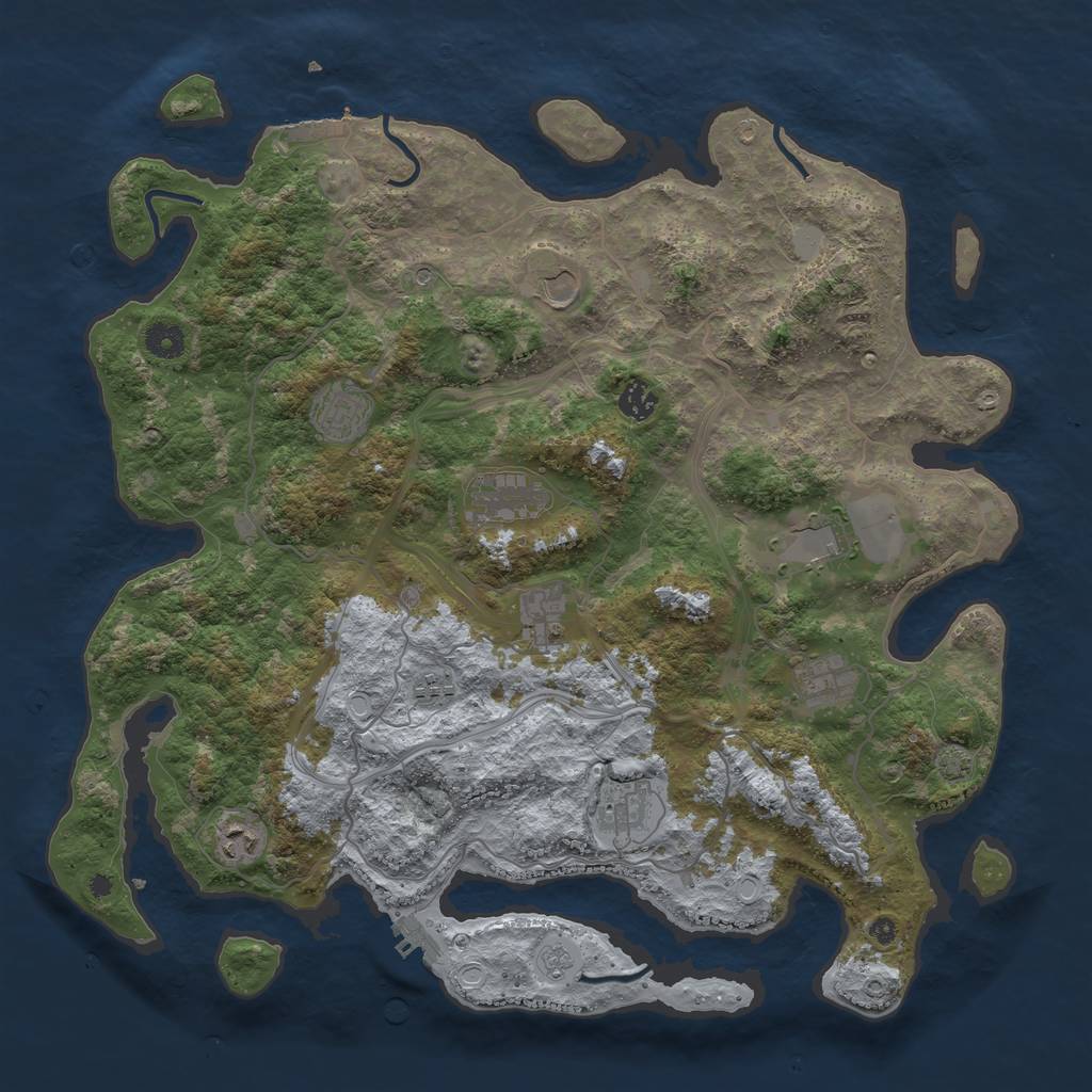 Rust Map: Procedural Map, Size: 4250, Seed: 191218650, 18 Monuments