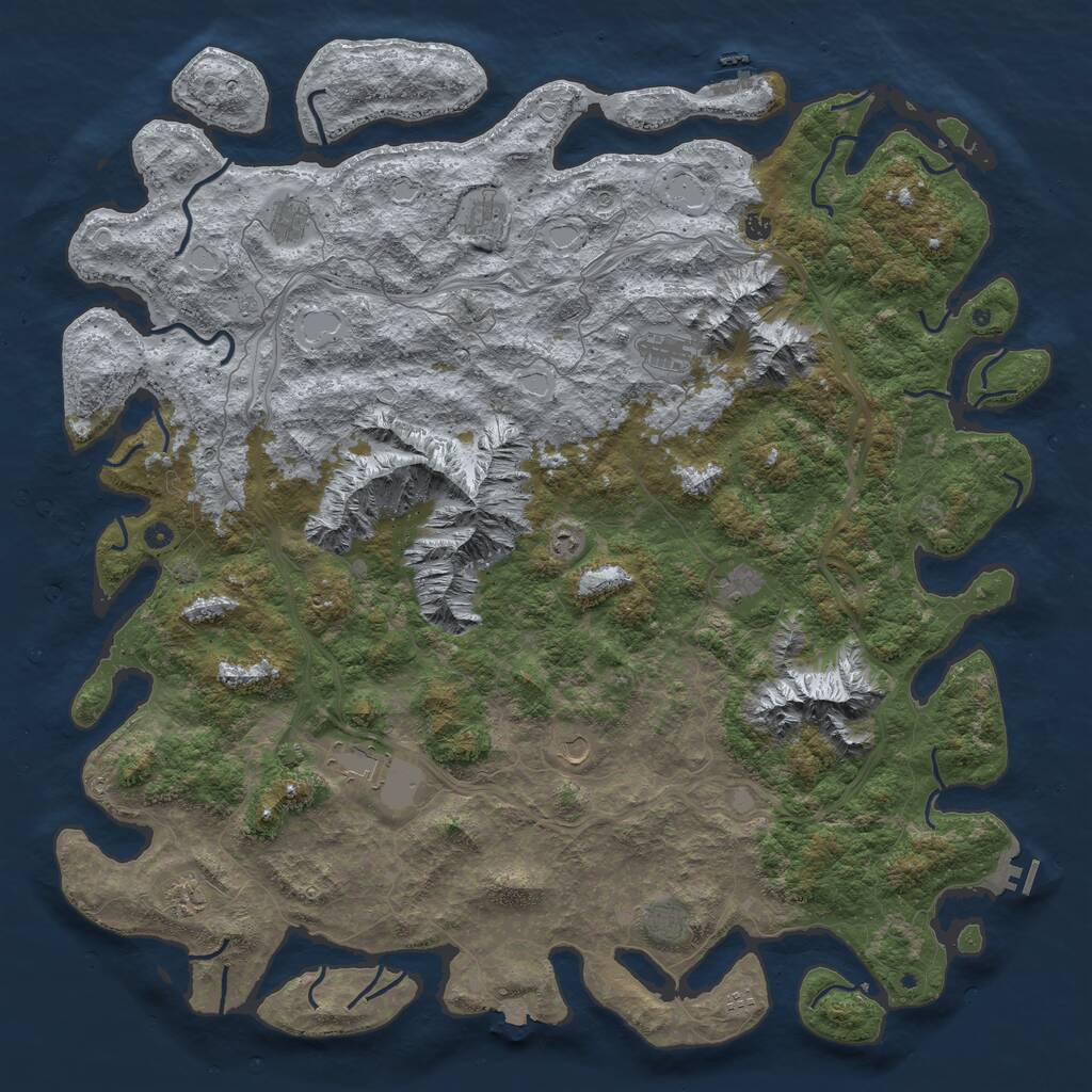 Rust Map: Procedural Map, Size: 6000, Seed: 1224467, 17 Monuments