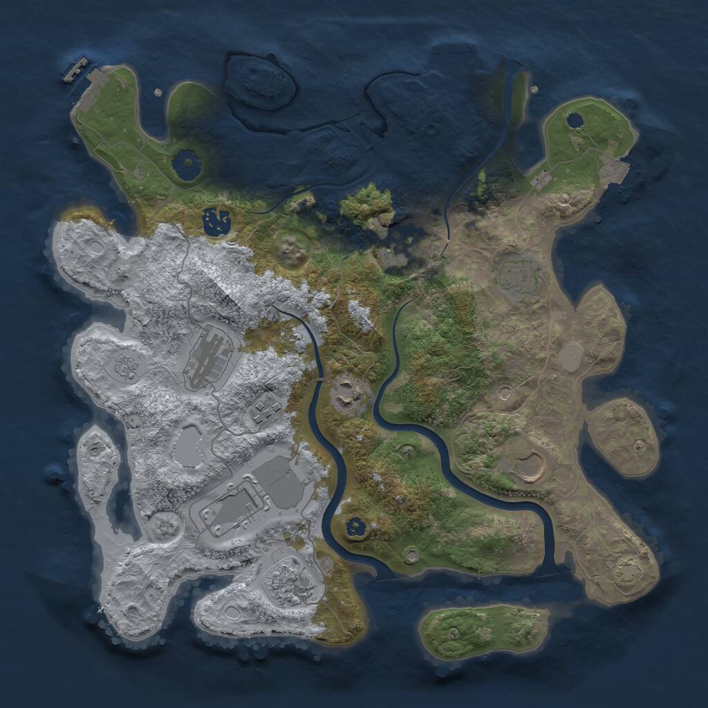 Rust Map: Procedural Map, Size: 3600, Seed: 762311, 15 Monuments