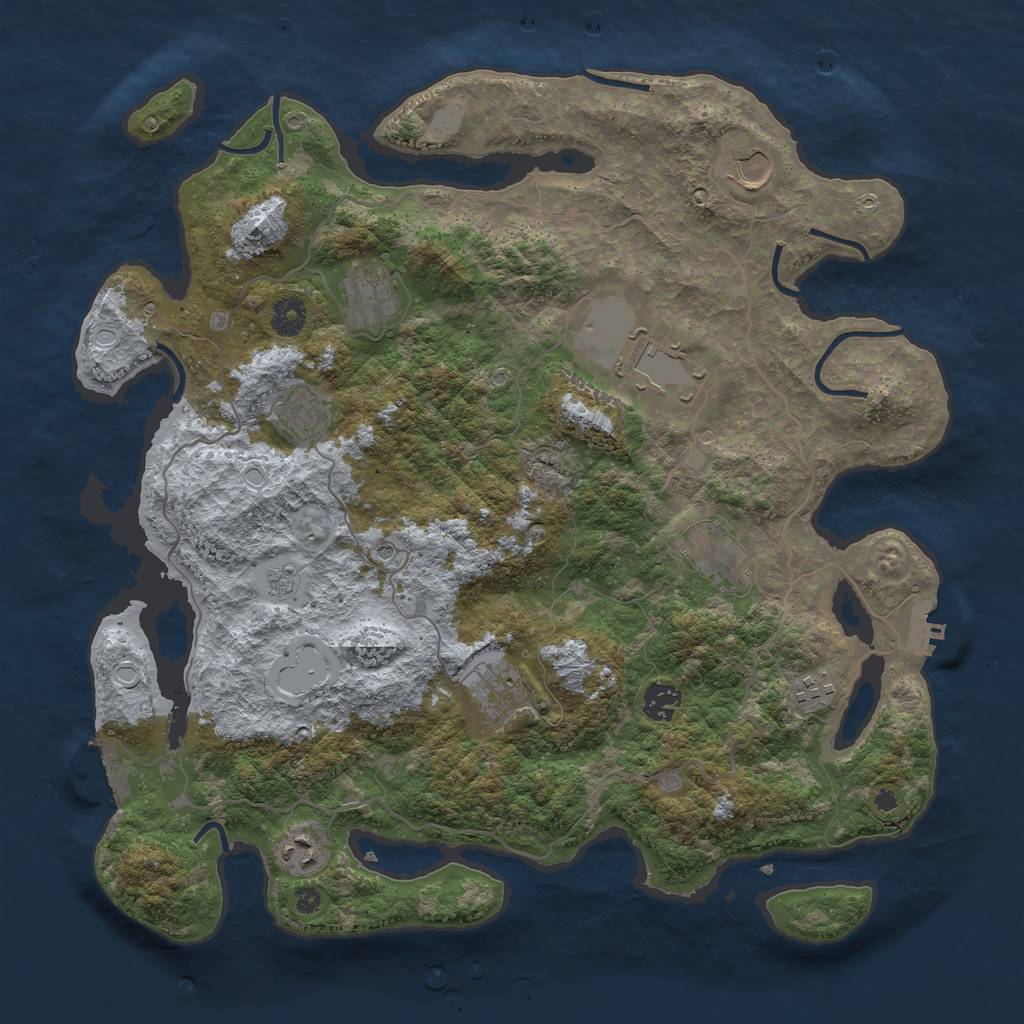 Rust Map: Procedural Map, Size: 4000, Seed: 11789754, 16 Monuments