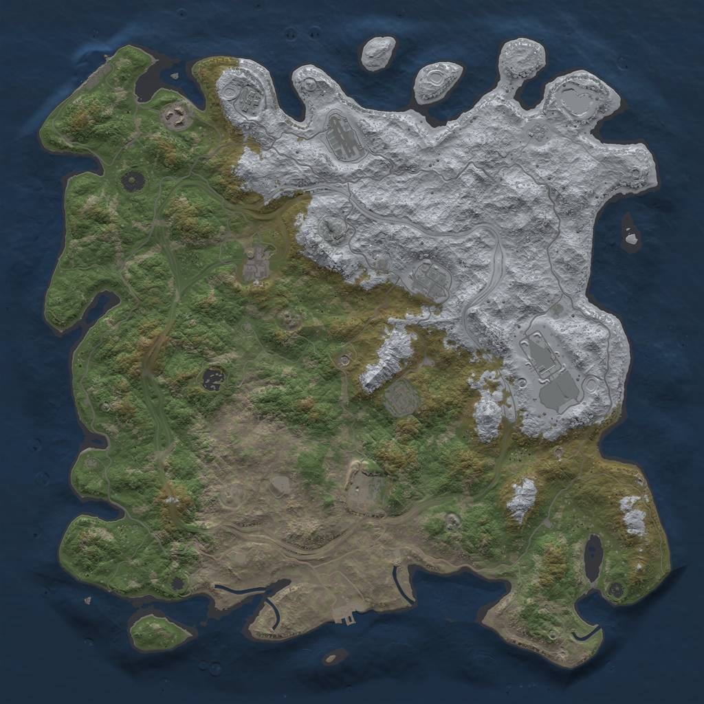 Rust Map: Procedural Map, Size: 4800, Seed: 951508849, 16 Monuments