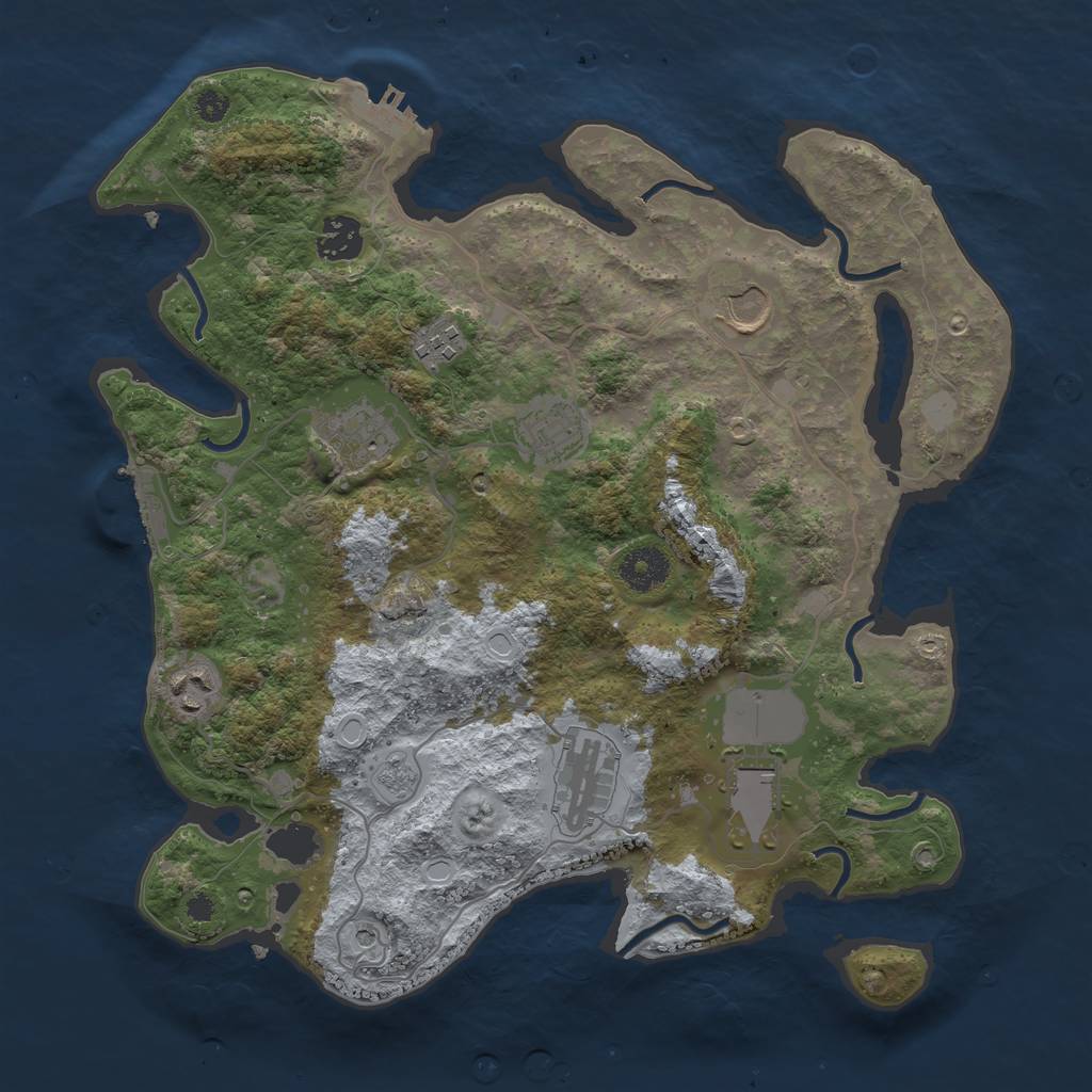 Rust Map: Procedural Map, Size: 3500, Seed: 49505604, 17 Monuments