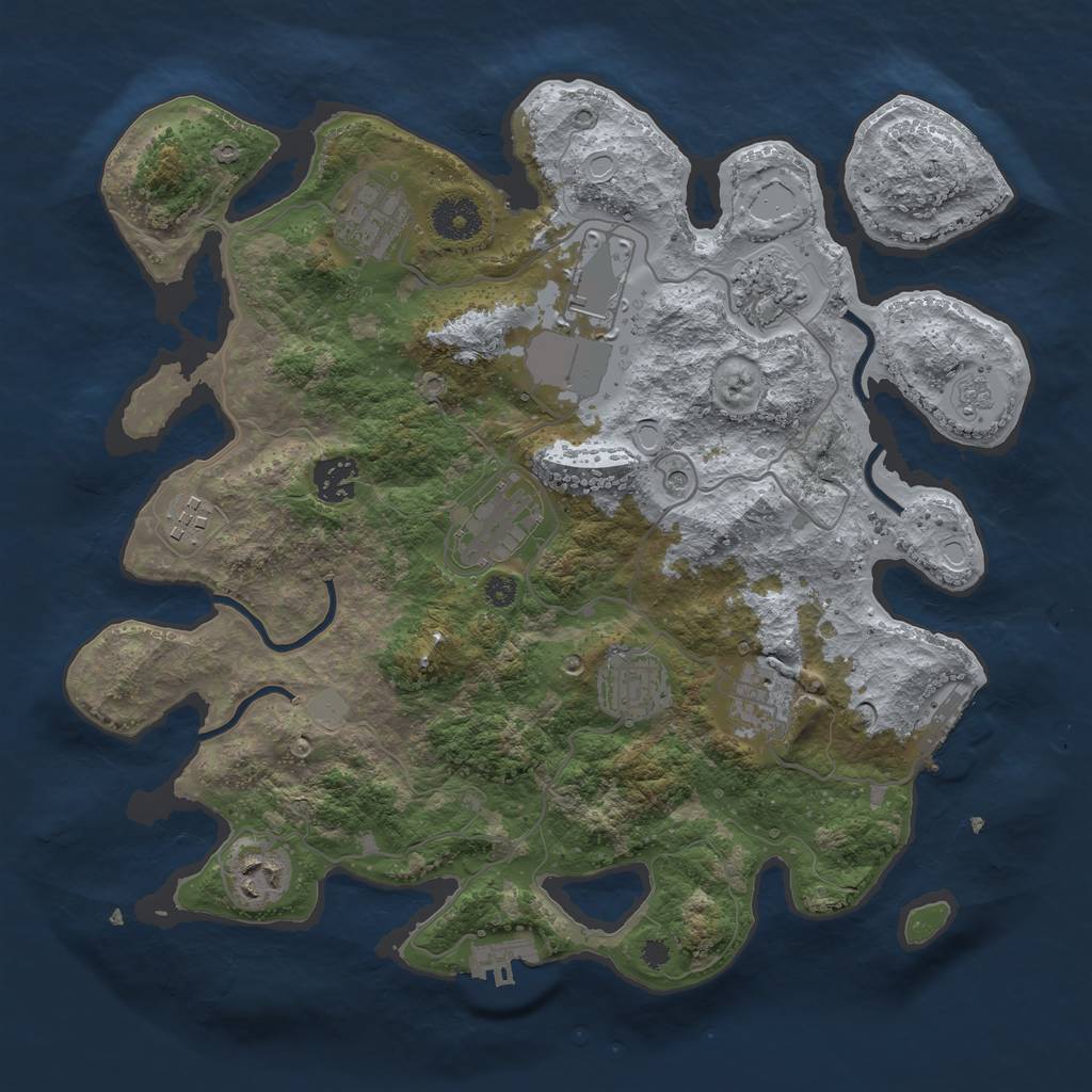 Rust Map: Procedural Map, Size: 3500, Seed: 97578035, 18 Monuments