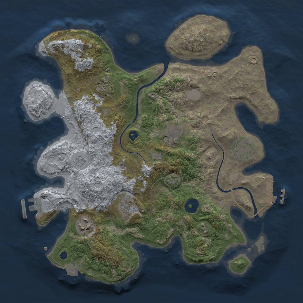 Rust Map: Procedural Map, Size: 3200, Seed: 31816488, 11 Monuments