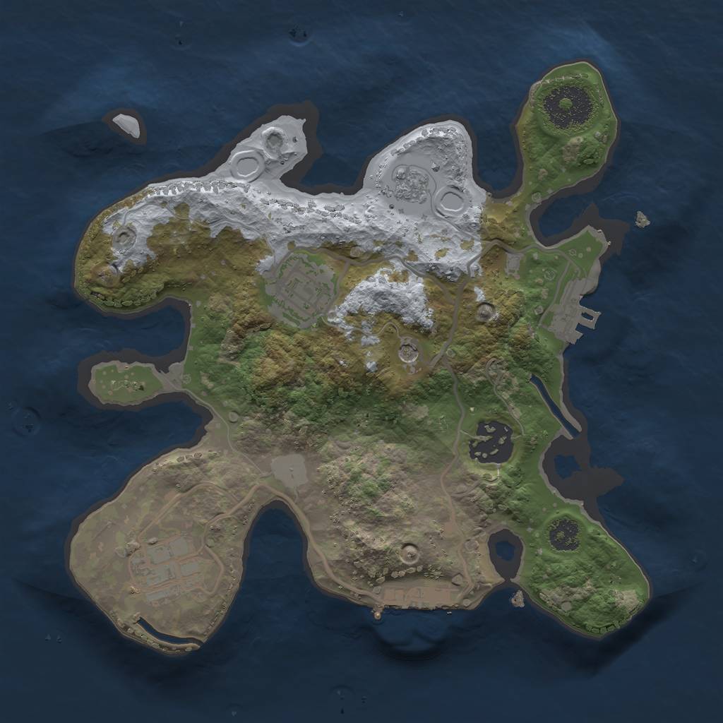 Rust Map: Procedural Map, Size: 2400, Seed: 986551, 12 Monuments